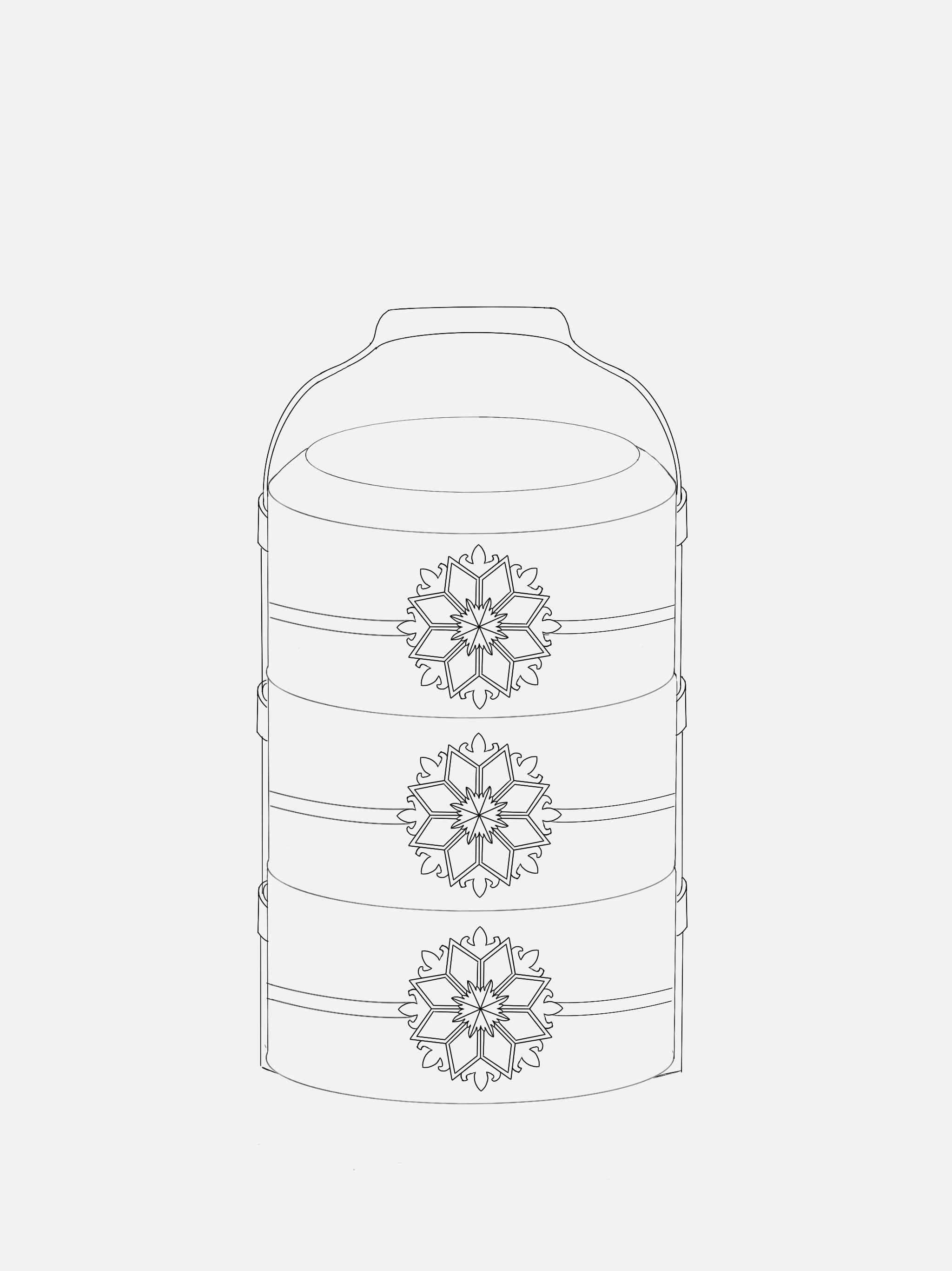 Tiffin Lunch Carrier Sketch